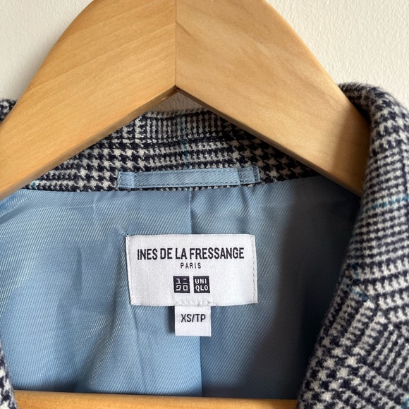 NWT Ines De Fressange Uniqlo Wool Houndstooth Checkered Blazer - XS - Picture 6 of 8